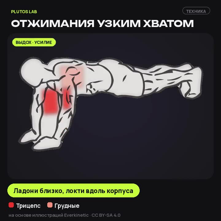 Отжимания узким хватом