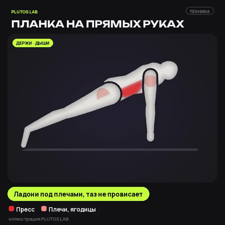 Планка на прямых руках