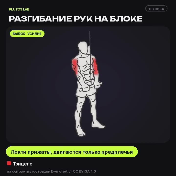 Разгибание рук на блоке