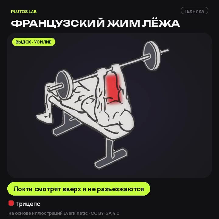 Французский жим лёжа — техника