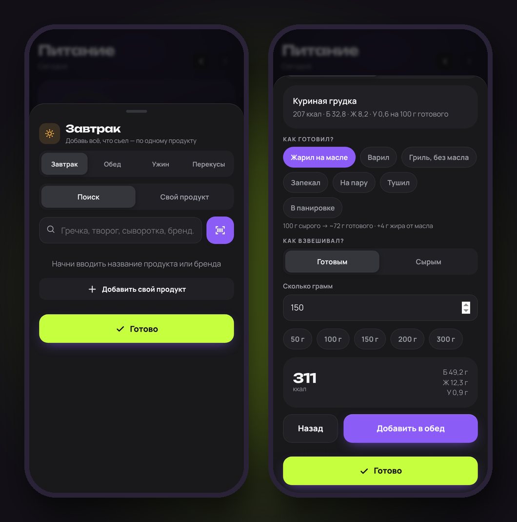 Дневник питания PLUTOS LAB — подсчёт калорий для похудения